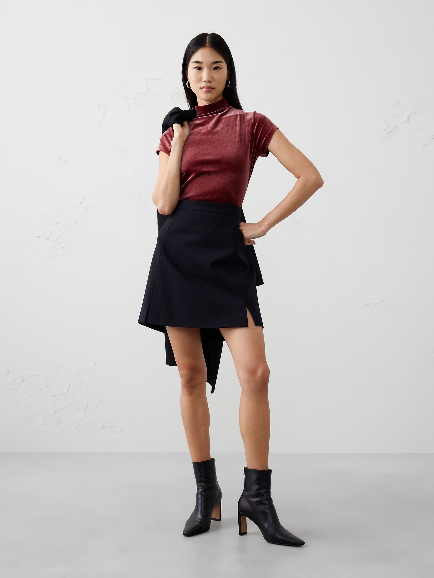 Image number 3 showing, Velvet Mock-Neck Top