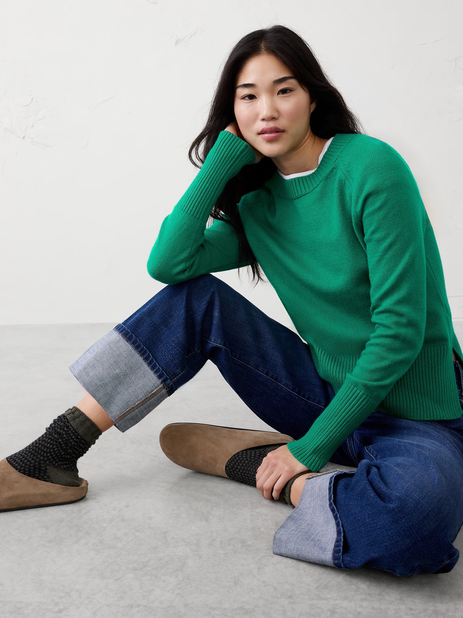 Perfectly Soft Crew-Neck Sweater - Emerald Cove