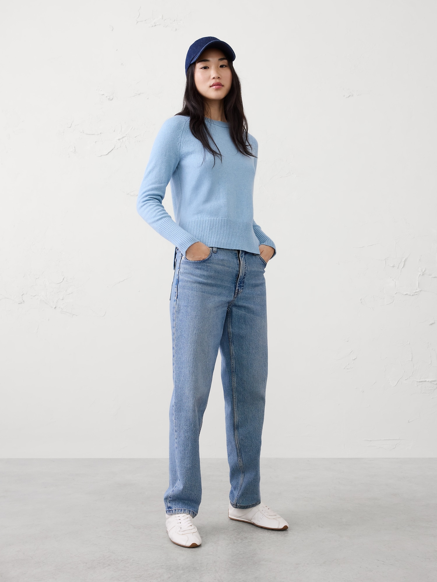 Perfectly Soft Crew-Neck Sweater - Natural Blue