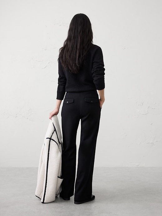 Wide-Leg Ultra High-Rise Brushed Pintuck Trouser
