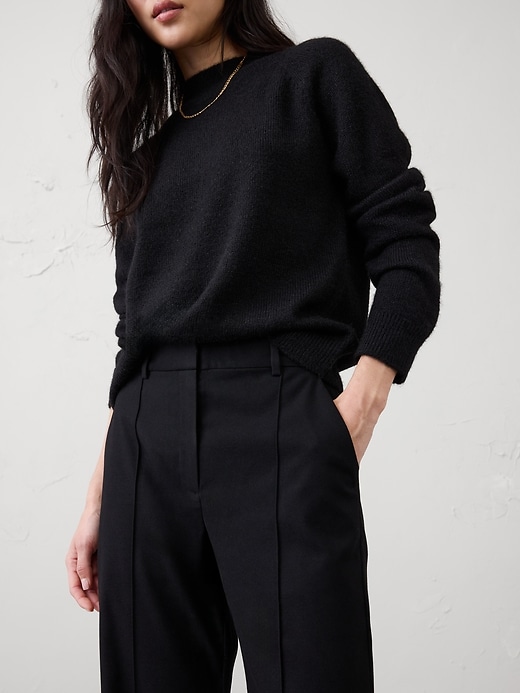 Wide-Leg Ultra High-Rise Brushed Pintuck Trouser