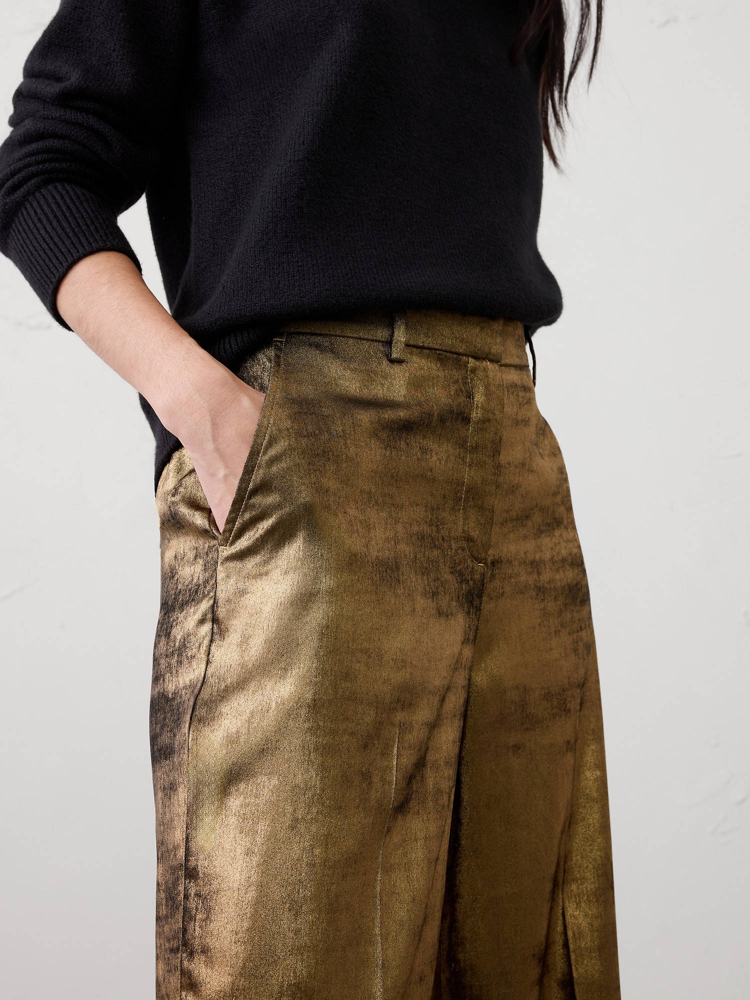 Image number 3 showing, Metallic Wide-Leg Pant