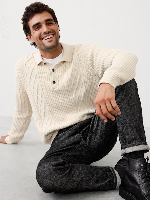 Cable Sweater Polo