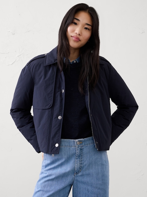 Cropped Trench Filled Jacket