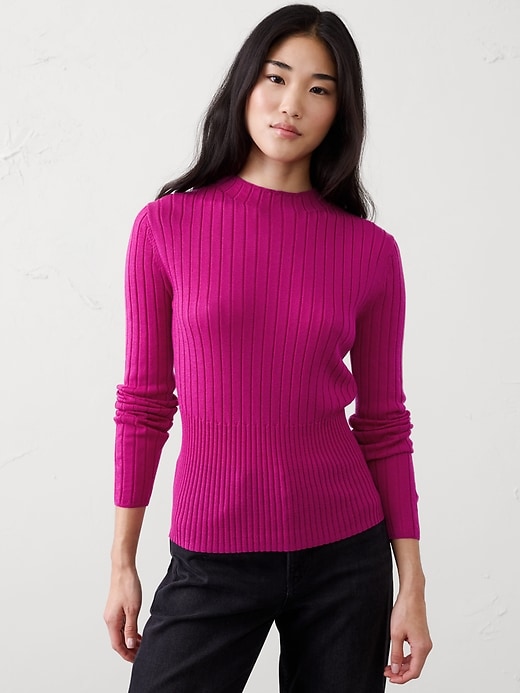 Merino Wool Ribbed Sweater