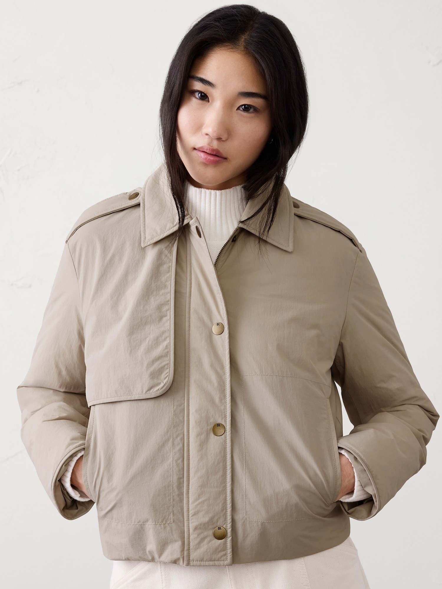 Image number 3 showing, Cropped Trench Puffer Jacket