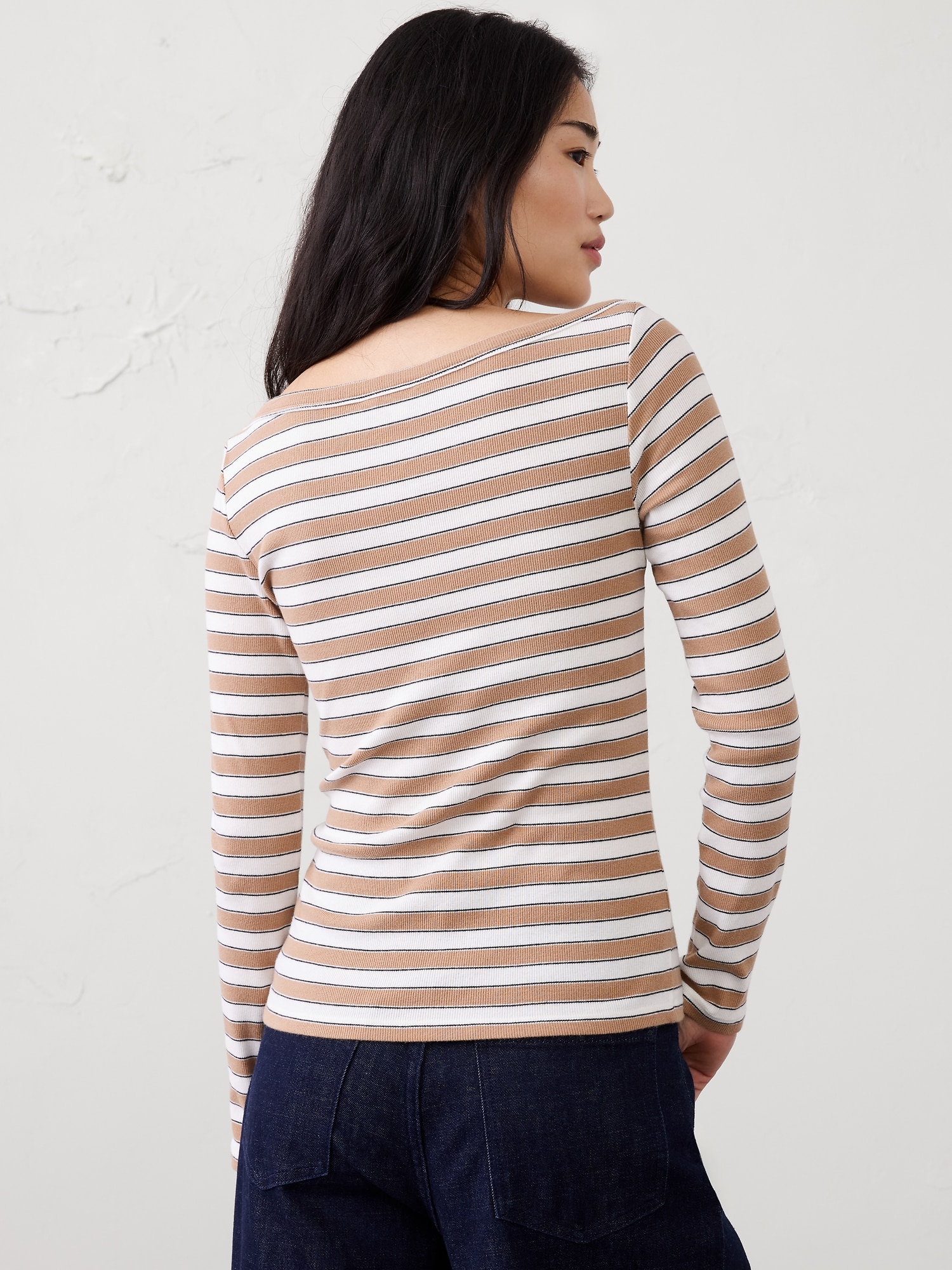 Image number 2 showing, Ribbed Boatneck Top