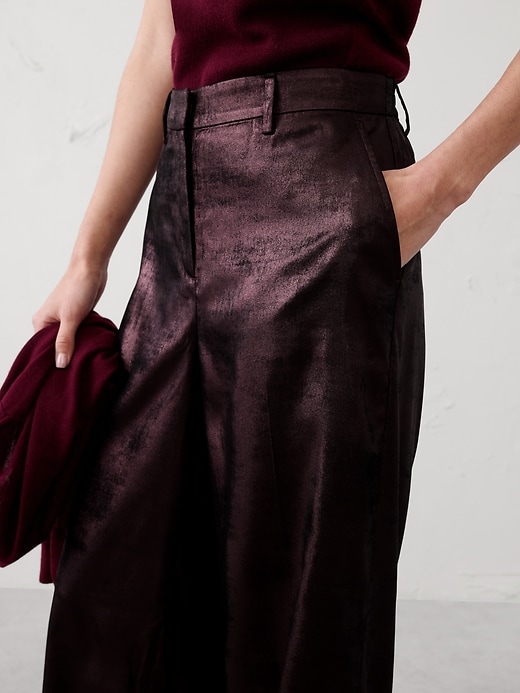 Metallic Wide-Leg Pant