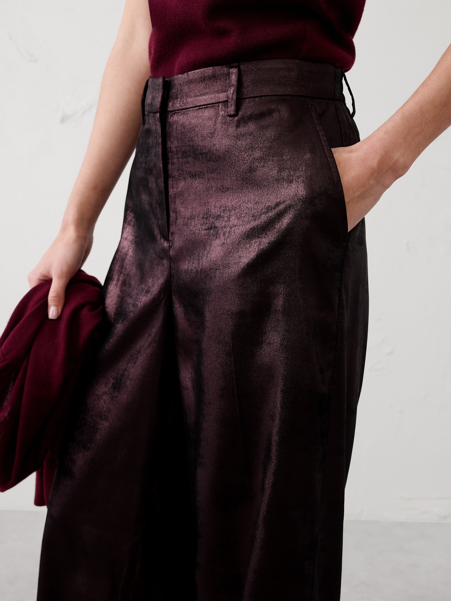 Image number 5 showing, Metallic Wide-Leg Pant