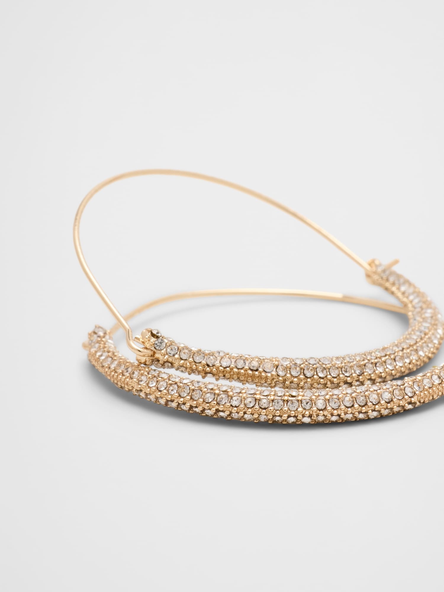 Image number 3 showing, Pave Hoop Earrings