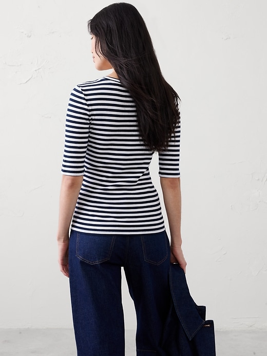 Ribbed Elbow-Sleeve T-Shirt, photo 2 of 20