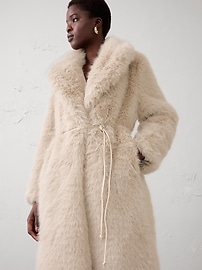 Faux Fur Long Coat | Banana Republic Factory