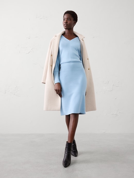 Cozy Ribbed Knit Midi Dress