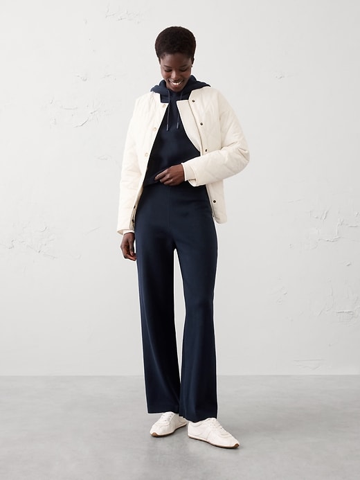 Wide-Leg Mid-Rise Satin Pull-On Cargo Pant