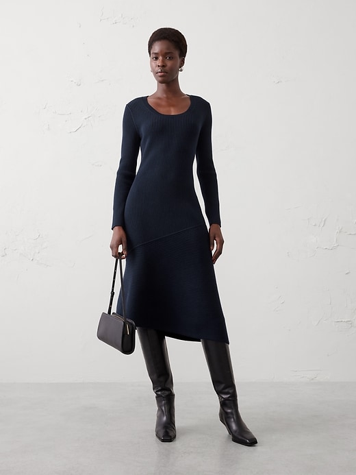 banana republic asymmetrical-hem midi dress Dress With Asymmetrical Hem