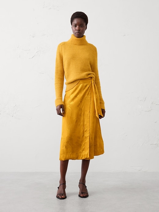 Jacquard Wrap Midi Skirt | Banana Republic Factory