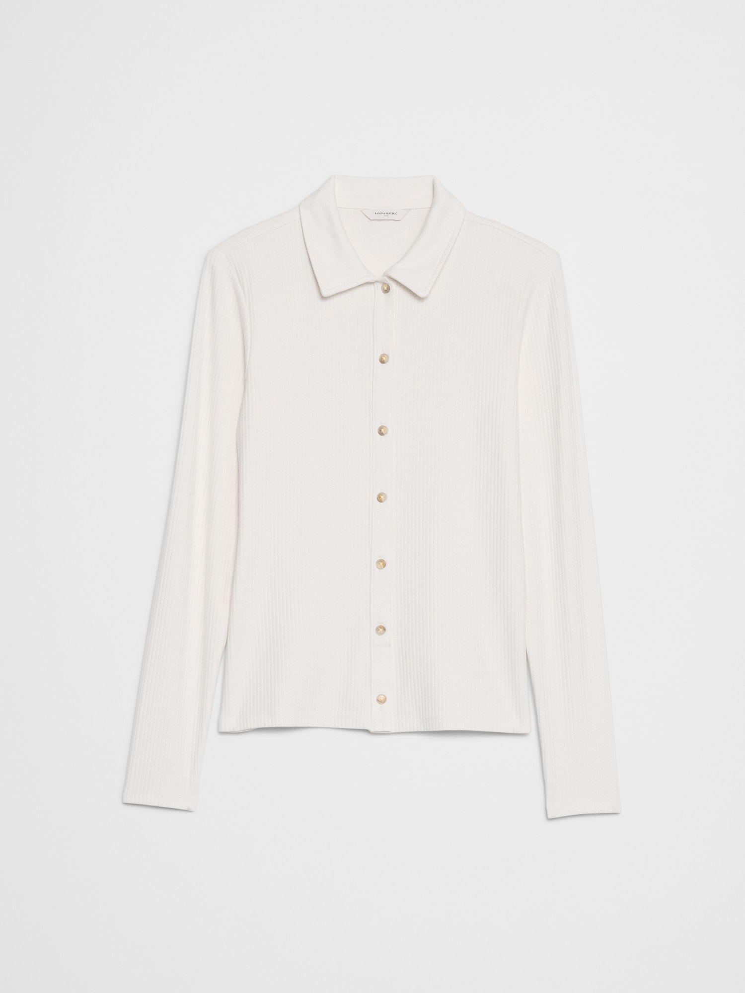 Image number 4 showing, Brushed Ribbed Button Top