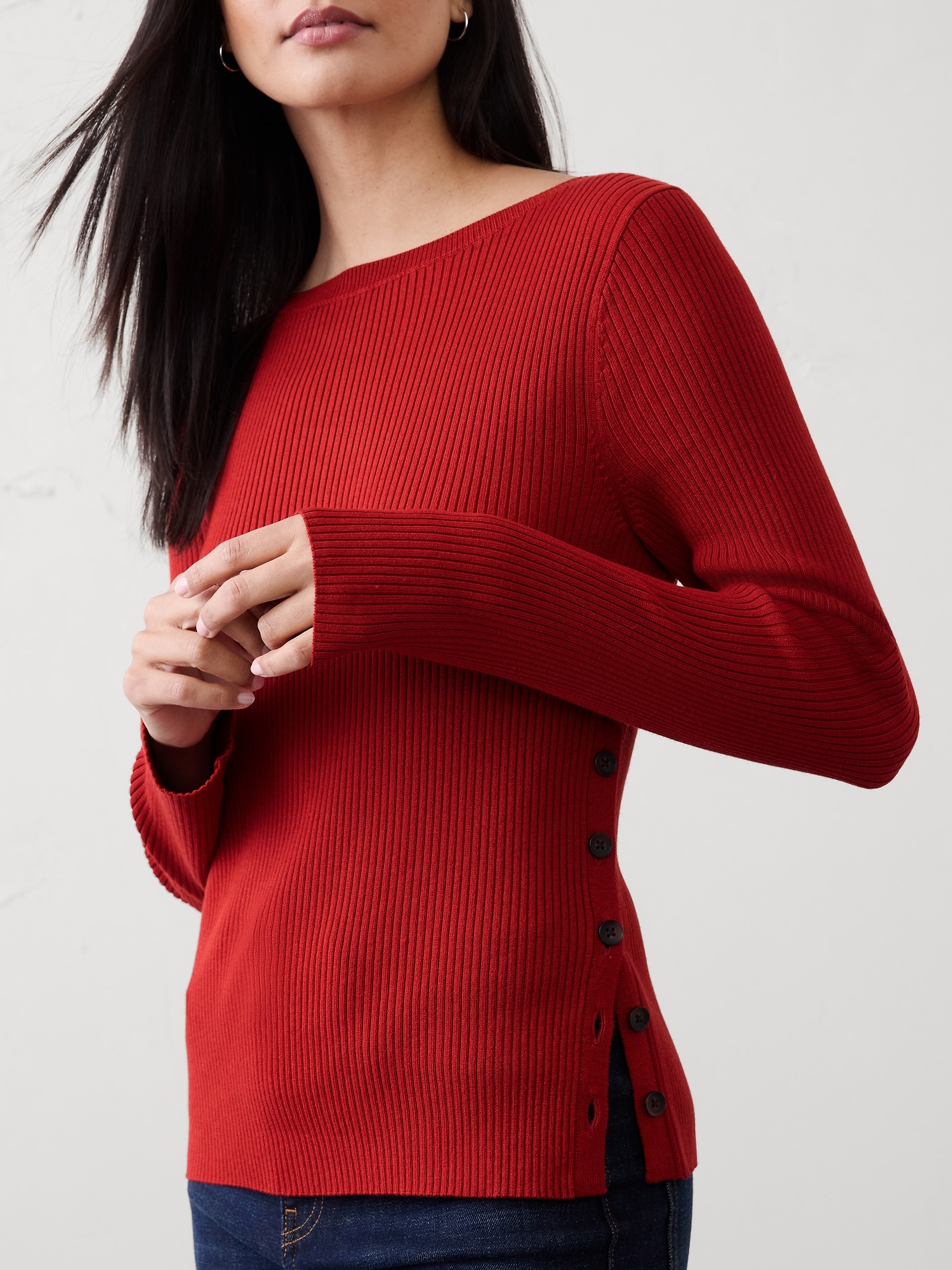 Image number 3 showing, Ribbed Boatneck Pullover Sweater