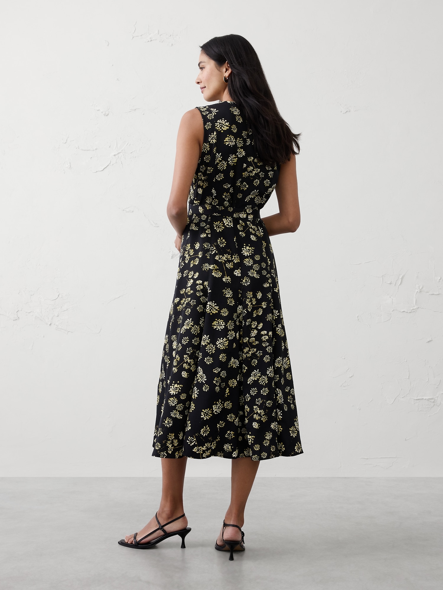Image number 5 showing, Sheen Twill Godet Midi Dress