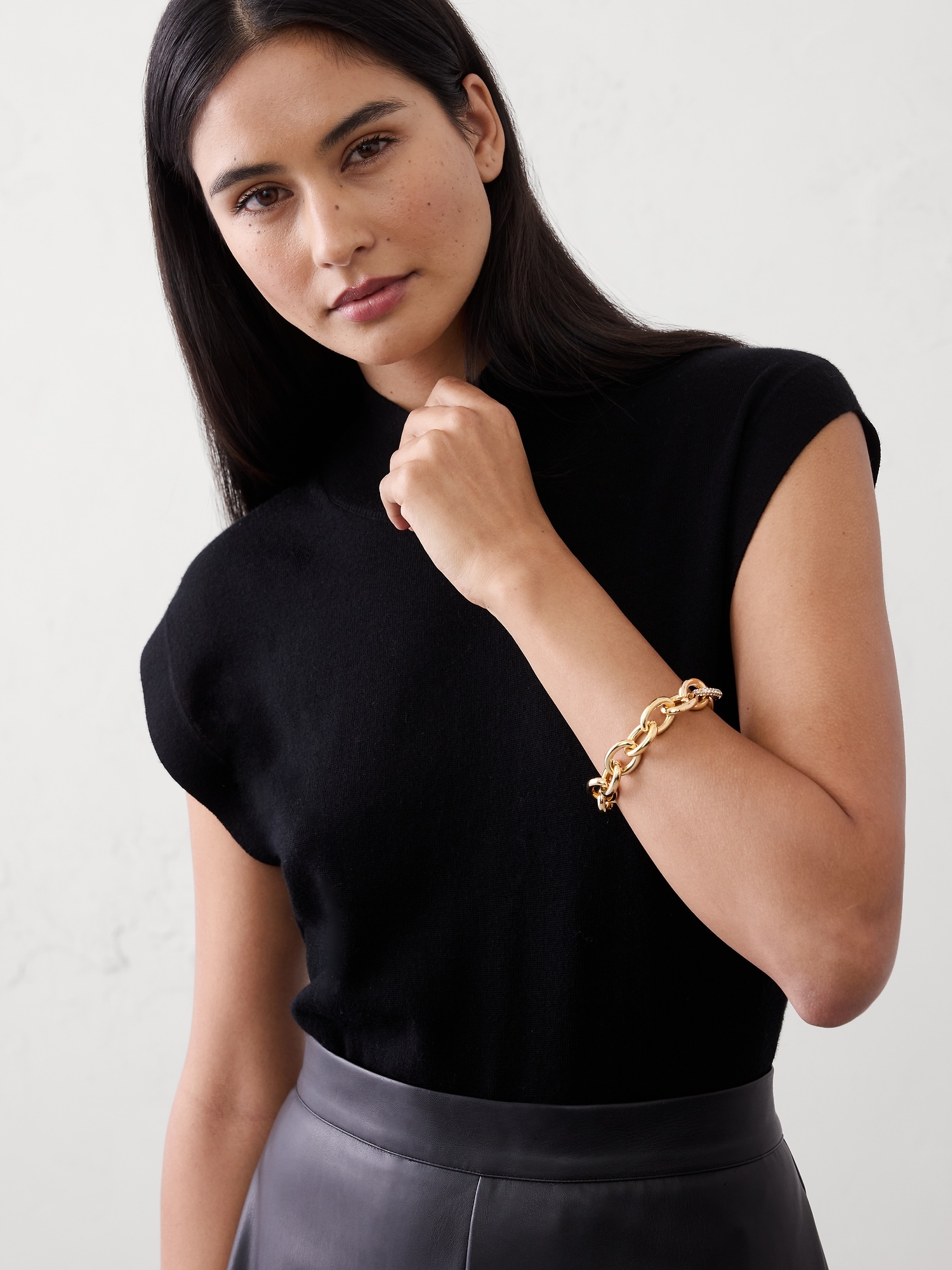 Image number 2 showing, Pave Chunky Chain Link Bracelet