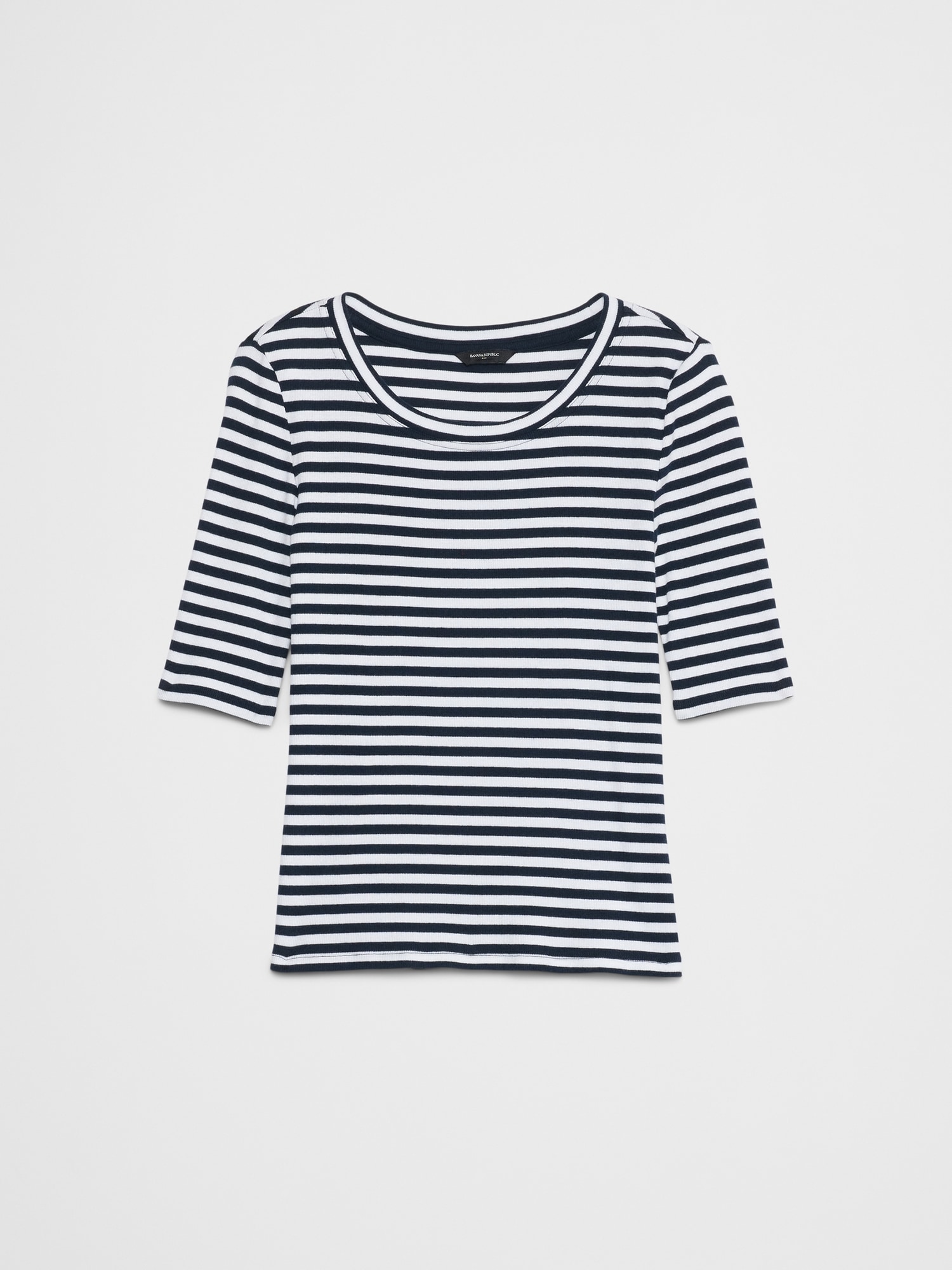 Image number 7 showing, Ribbed Elbow-Sleeve T-Shirt