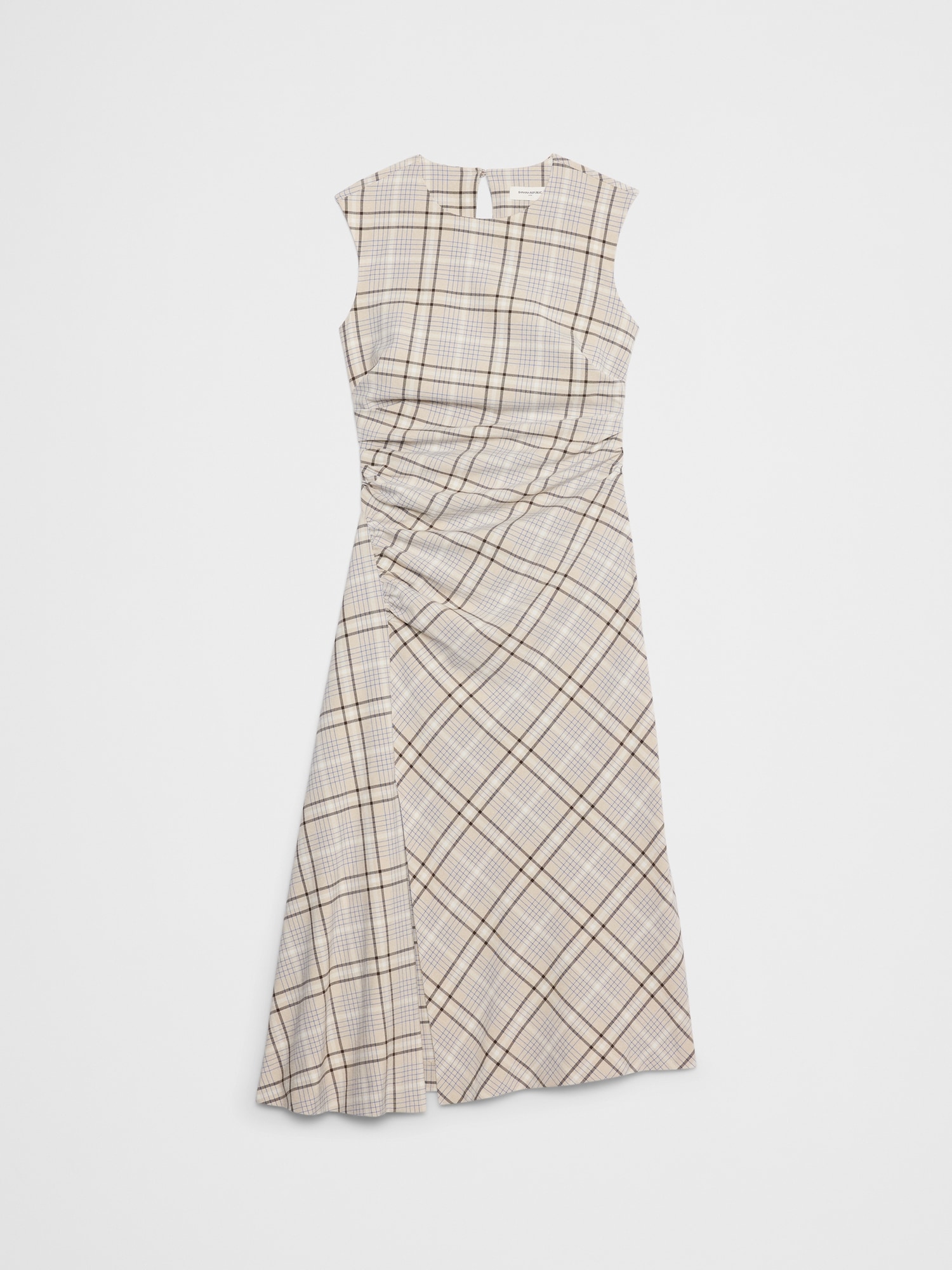 Image number 4 showing, High-Neck Shirred Midi Dress