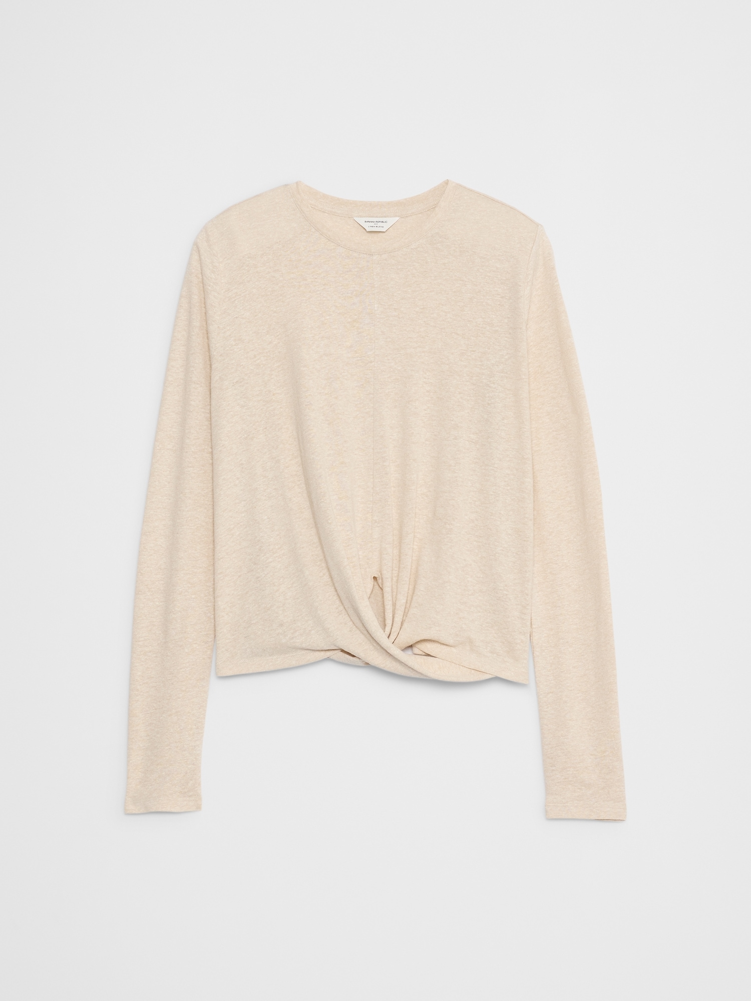 Image number 4 showing, Linen-Blend Twist T-Shirt