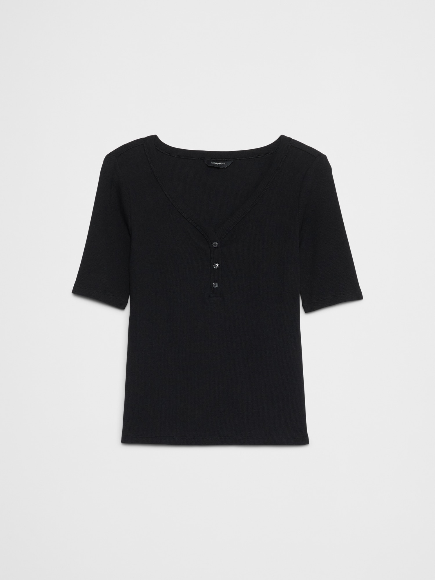 Image number 4 showing, Ribbed Elbow-Sleeve Henley T-Shirt