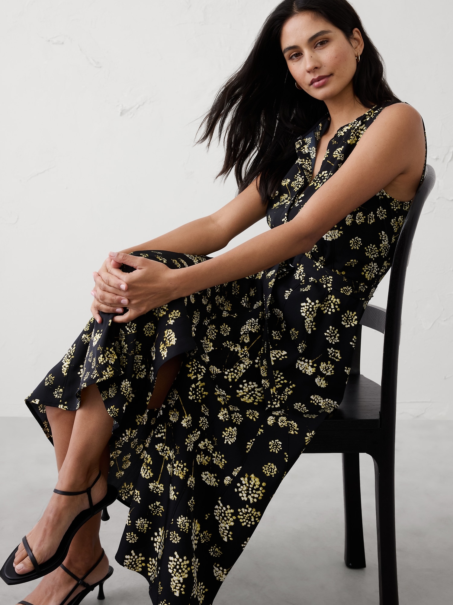 Image number 6 showing, Sheen Twill Godet Midi Dress