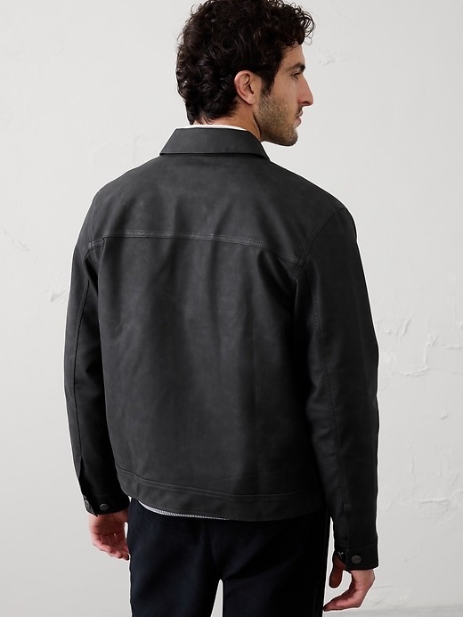 Vegan Leather Trucker Jacket | Banana Republic Factory