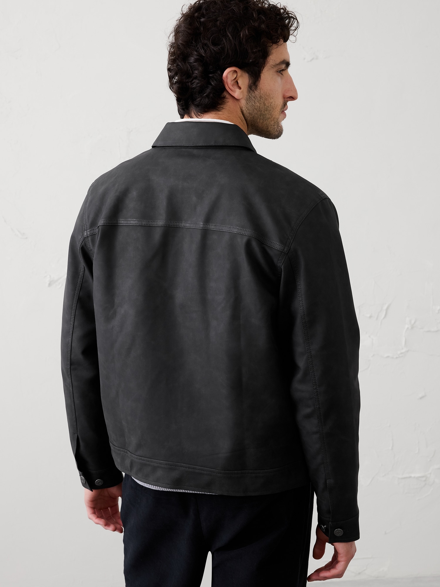 Image number 2 showing, Vegan Leather Trucker Jacket