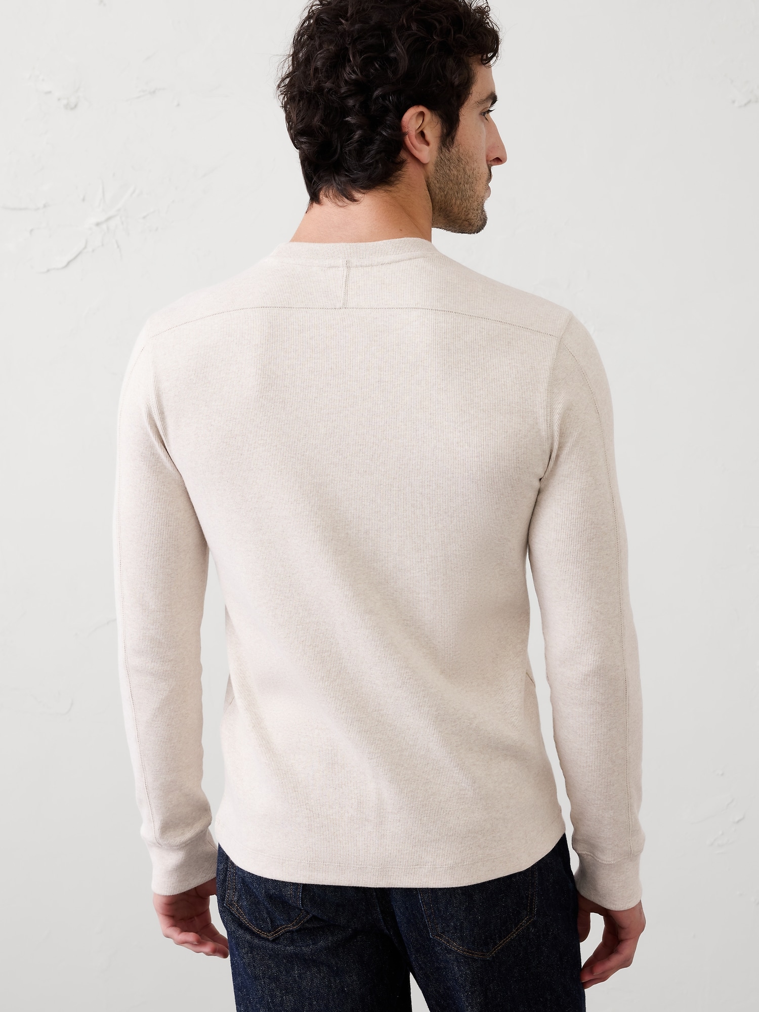Standard-Fit Mini Ribbed Pullover Top