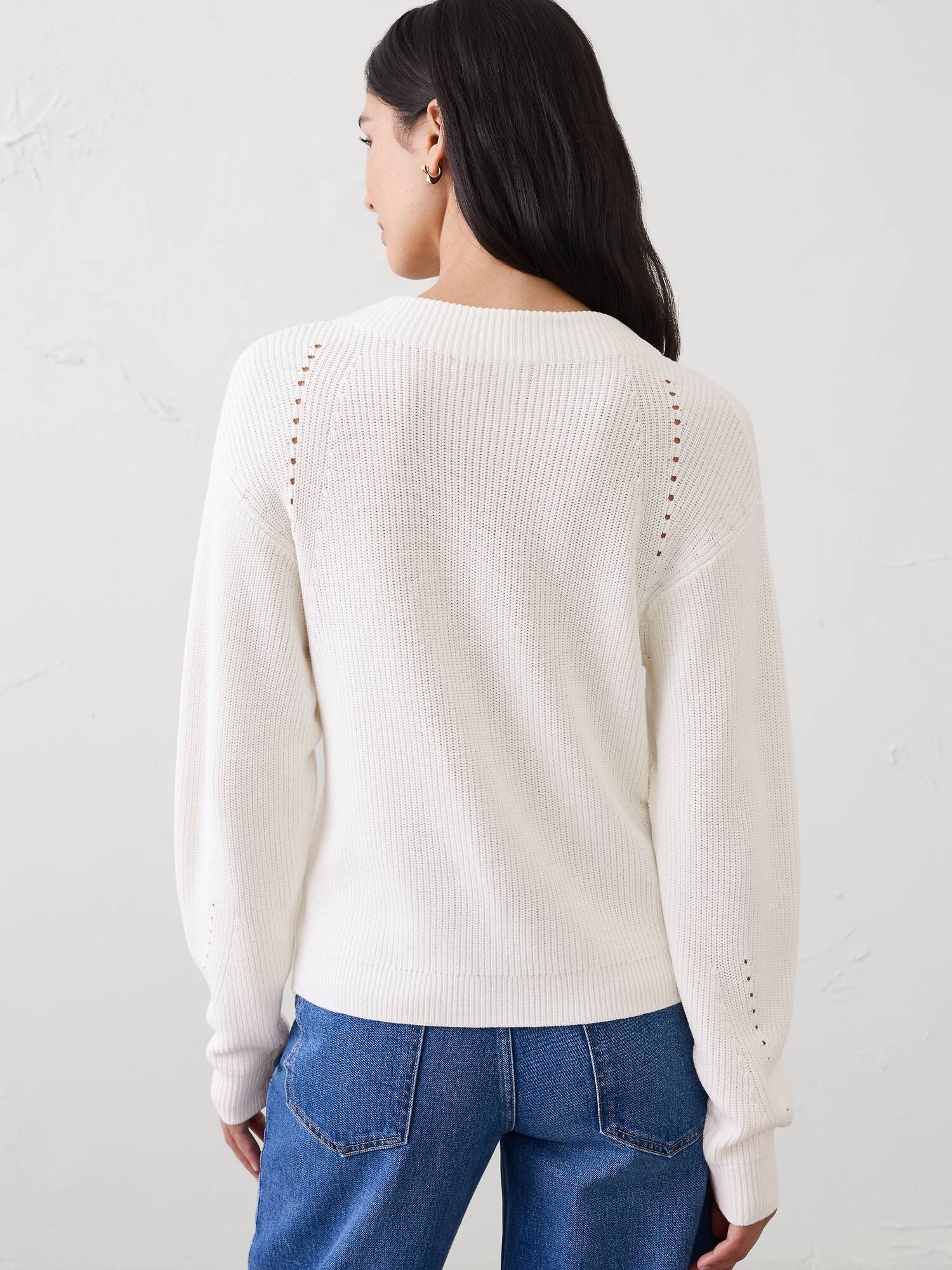 Image number 2 showing, Pointelle Ribbed Pullover Sweater