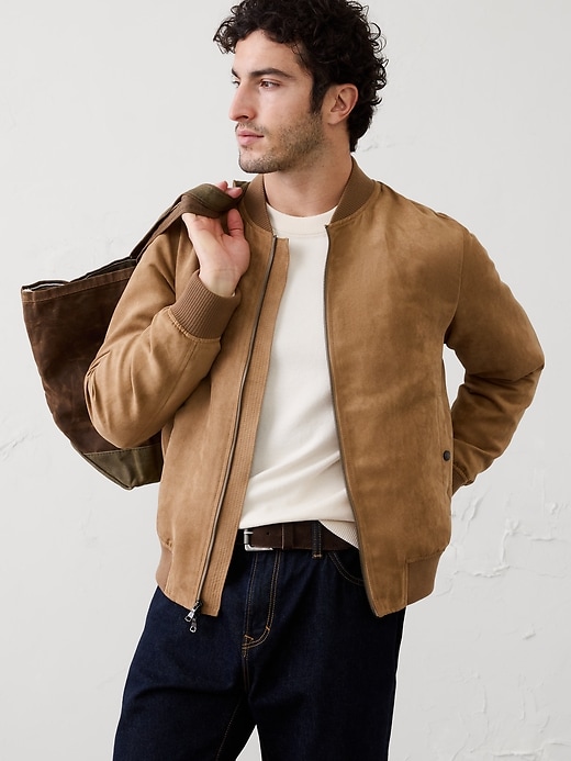 Vegan Suede Bomber | Banana Republic Factory