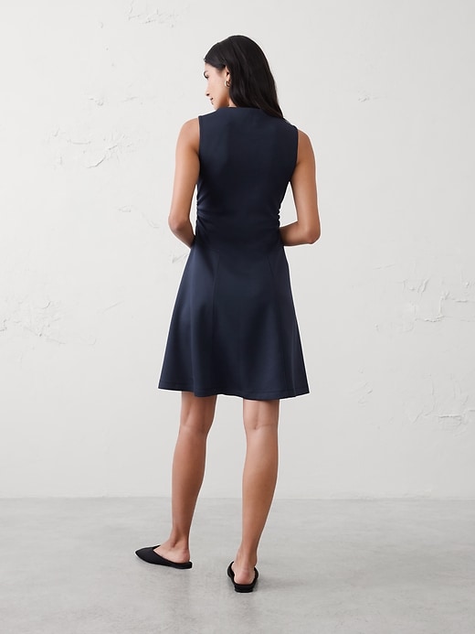 slim fit dress slacks Blue Waves Sleeveless Fit And Flare Dress main image 1