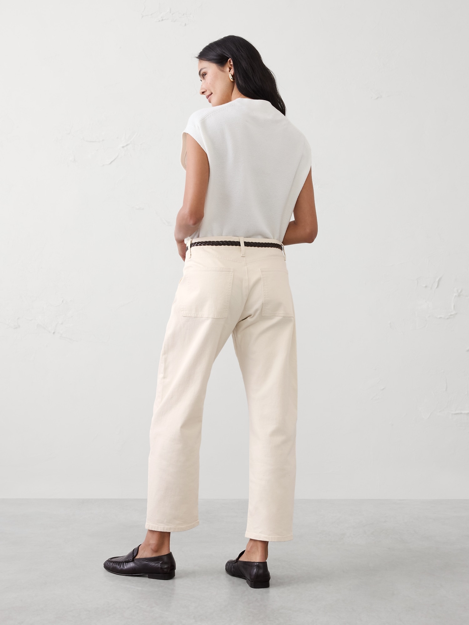 Image number 2 showing, Mid-Rise Barrel-Leg Patchwork Jean