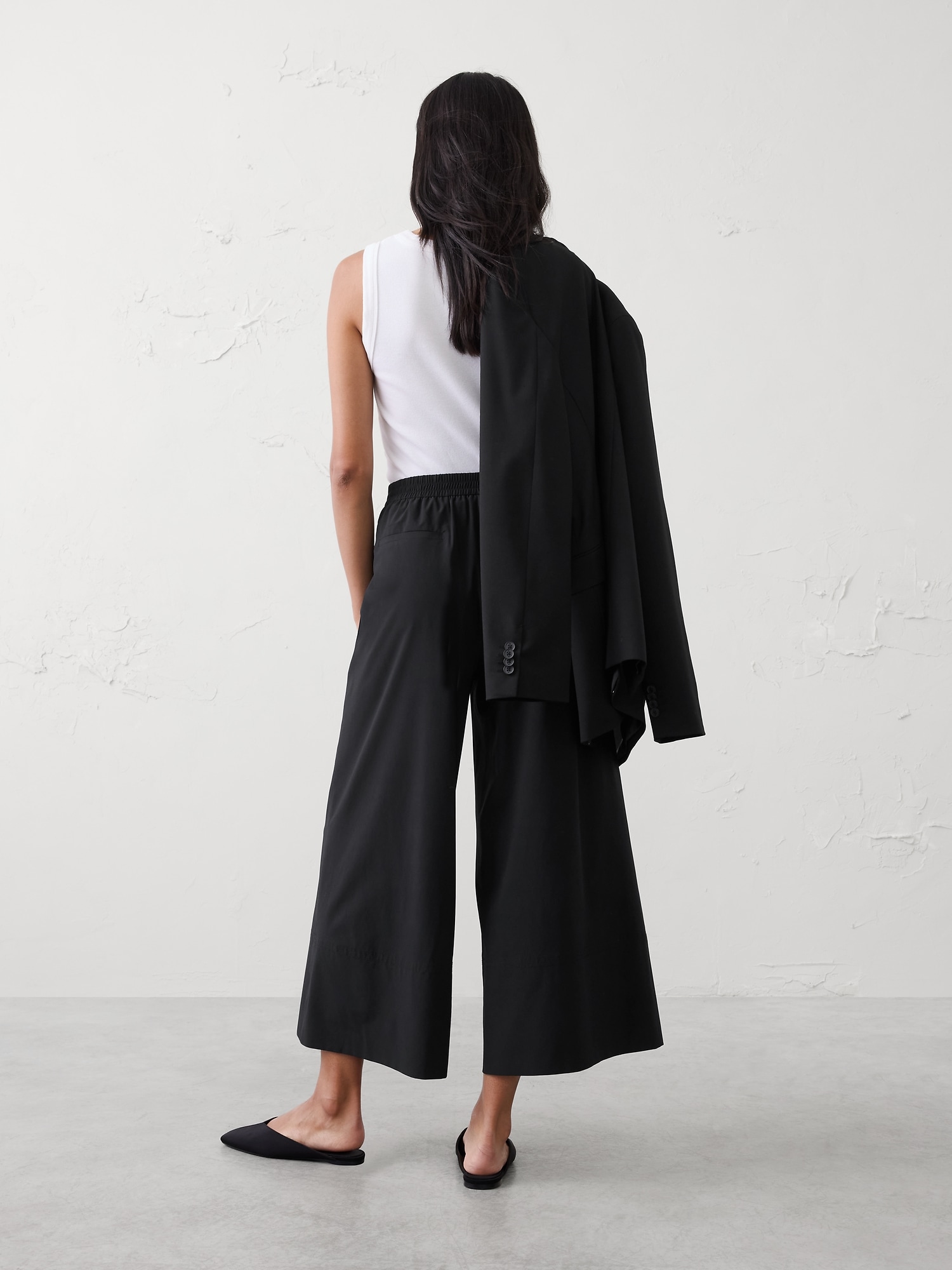 Image number 2 showing, High-Rise Wide-Leg Airstretch Pull-On Cropped Pant