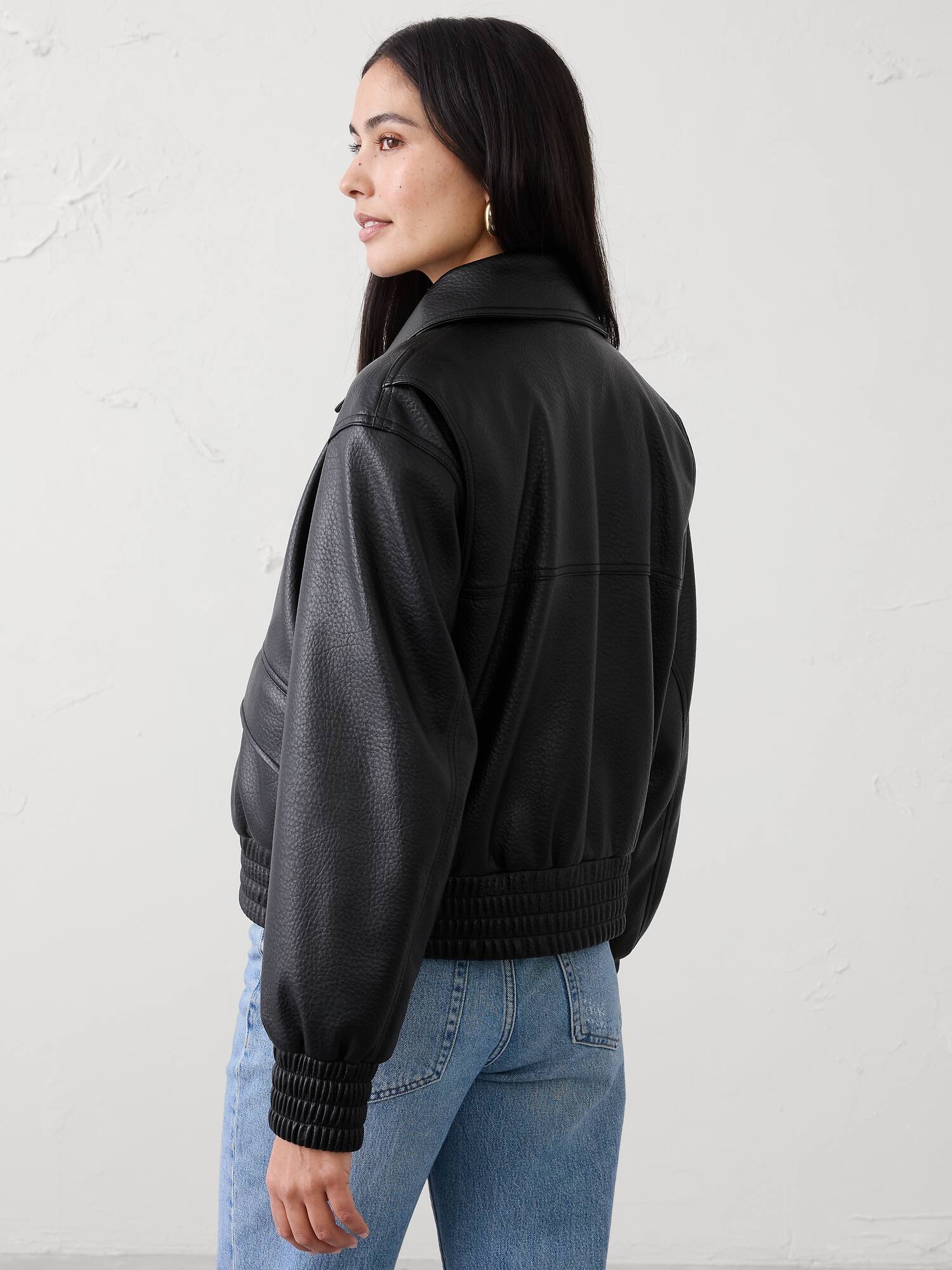 Image number 2 showing, Vegan Leather Bomber Jacket
