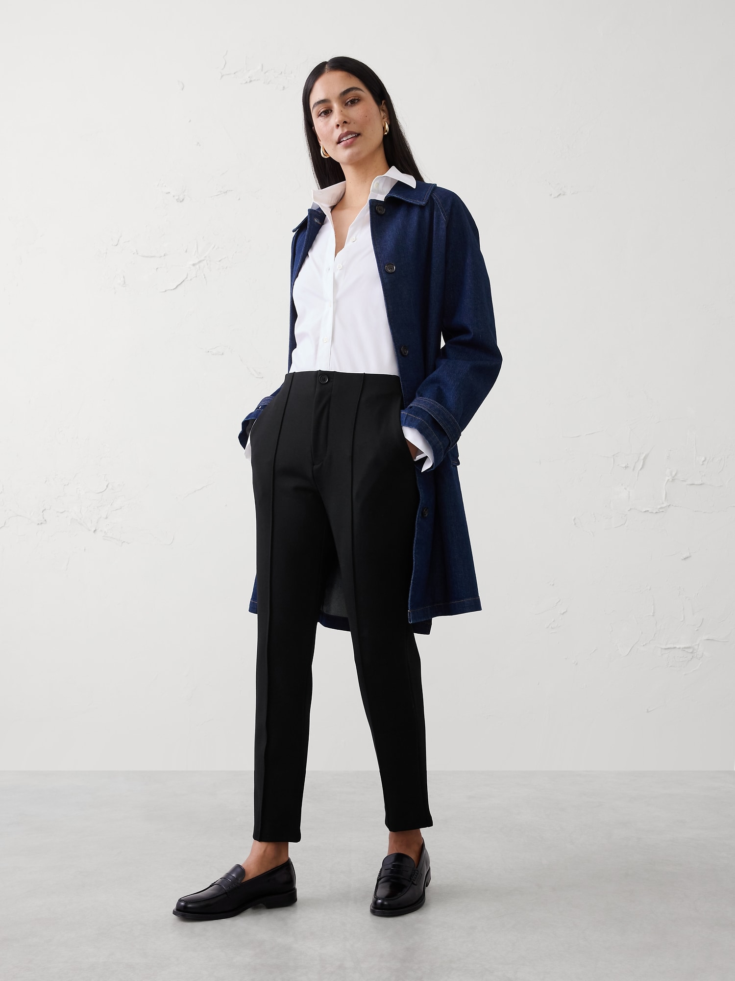 High-Rise Knit Ponte Skinny Pant