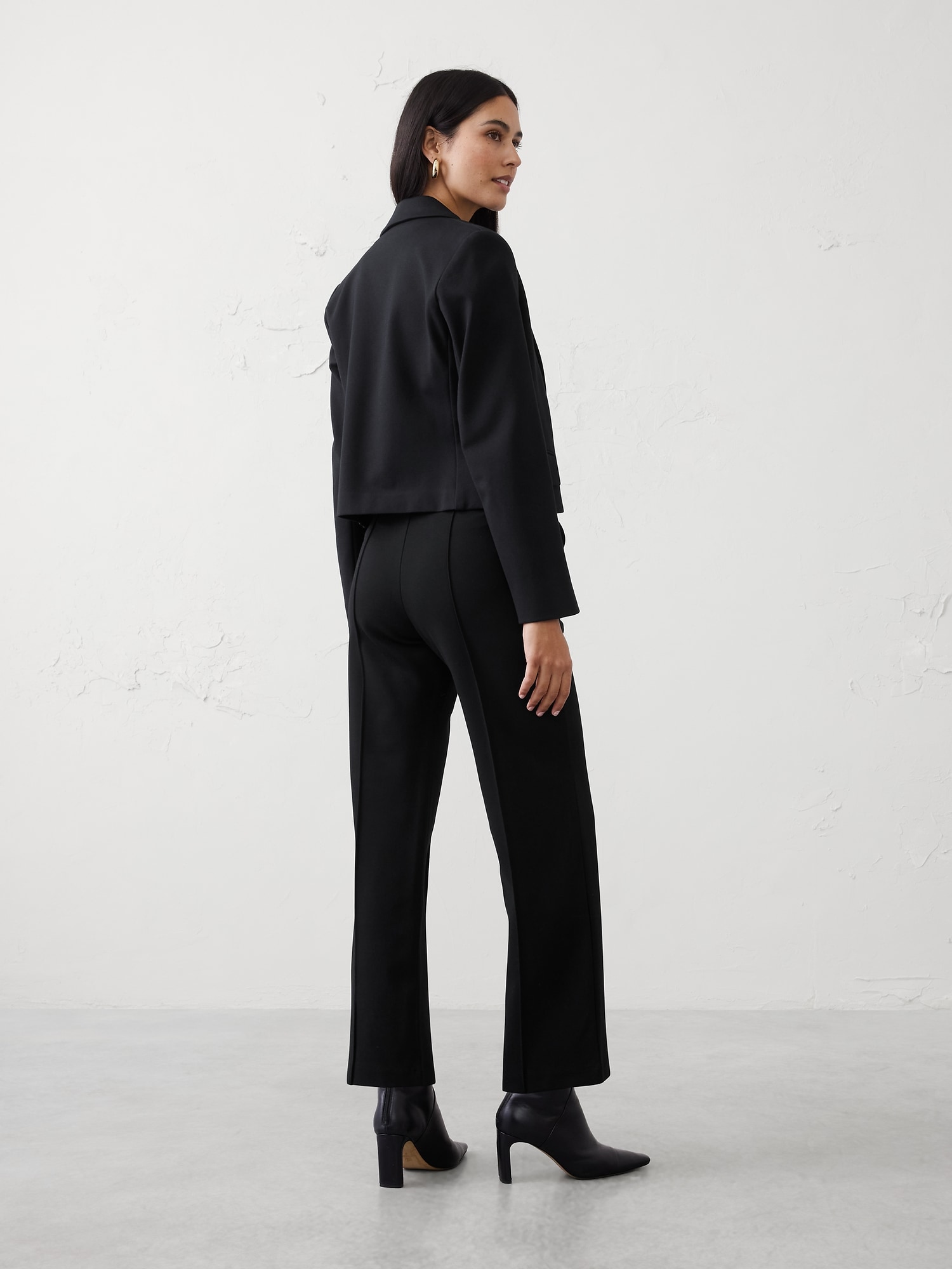 Image number 2 showing, High-Rise Straight Knit Ponte Pant