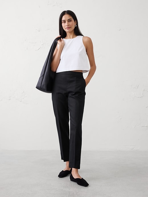Tapered High-Rise Linen-Blend Pant | Banana Republic Factory