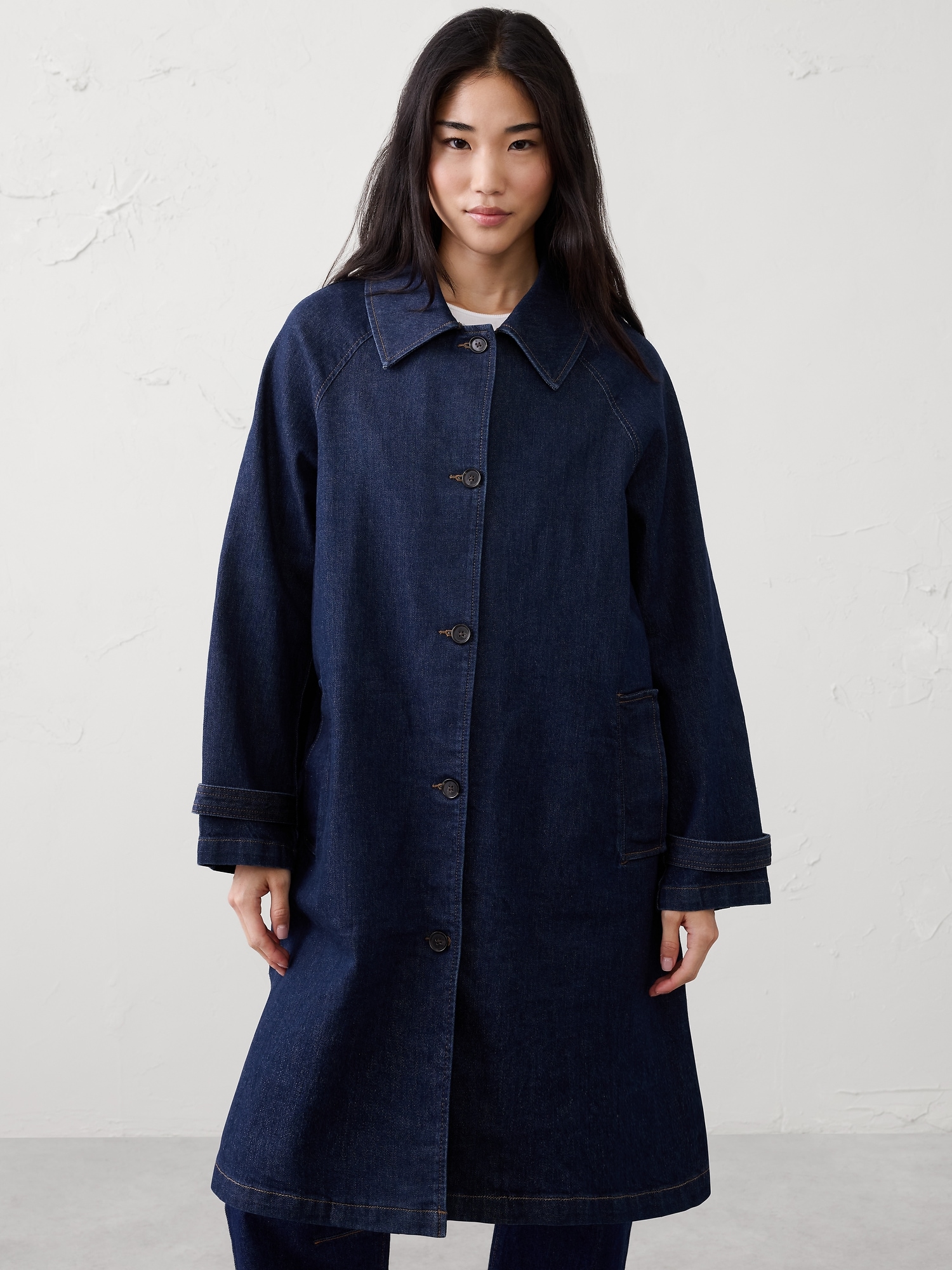 Image number 3 showing, Denim Mac Coat