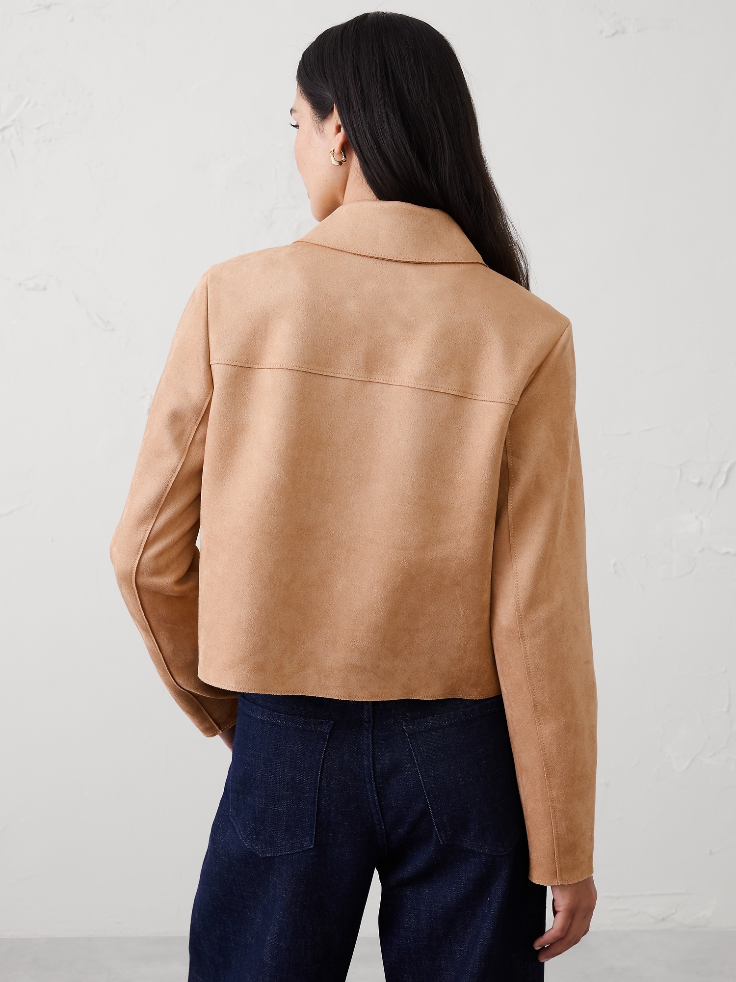Image number 5 showing, Vegan Suede Cropped Jacket