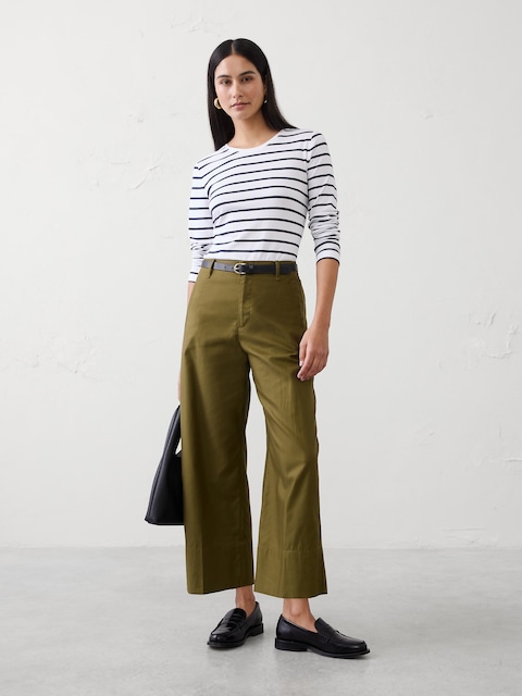 Wide-Leg High-Rise Cropped Pant