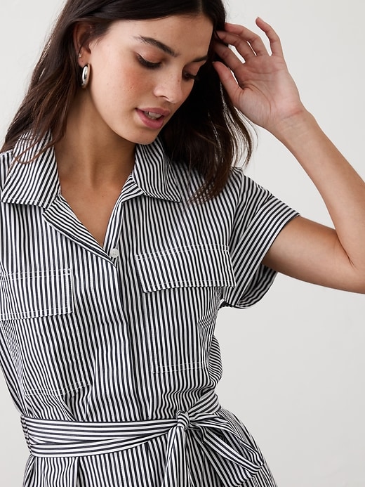 Poplin Utility Midi Shirtdress