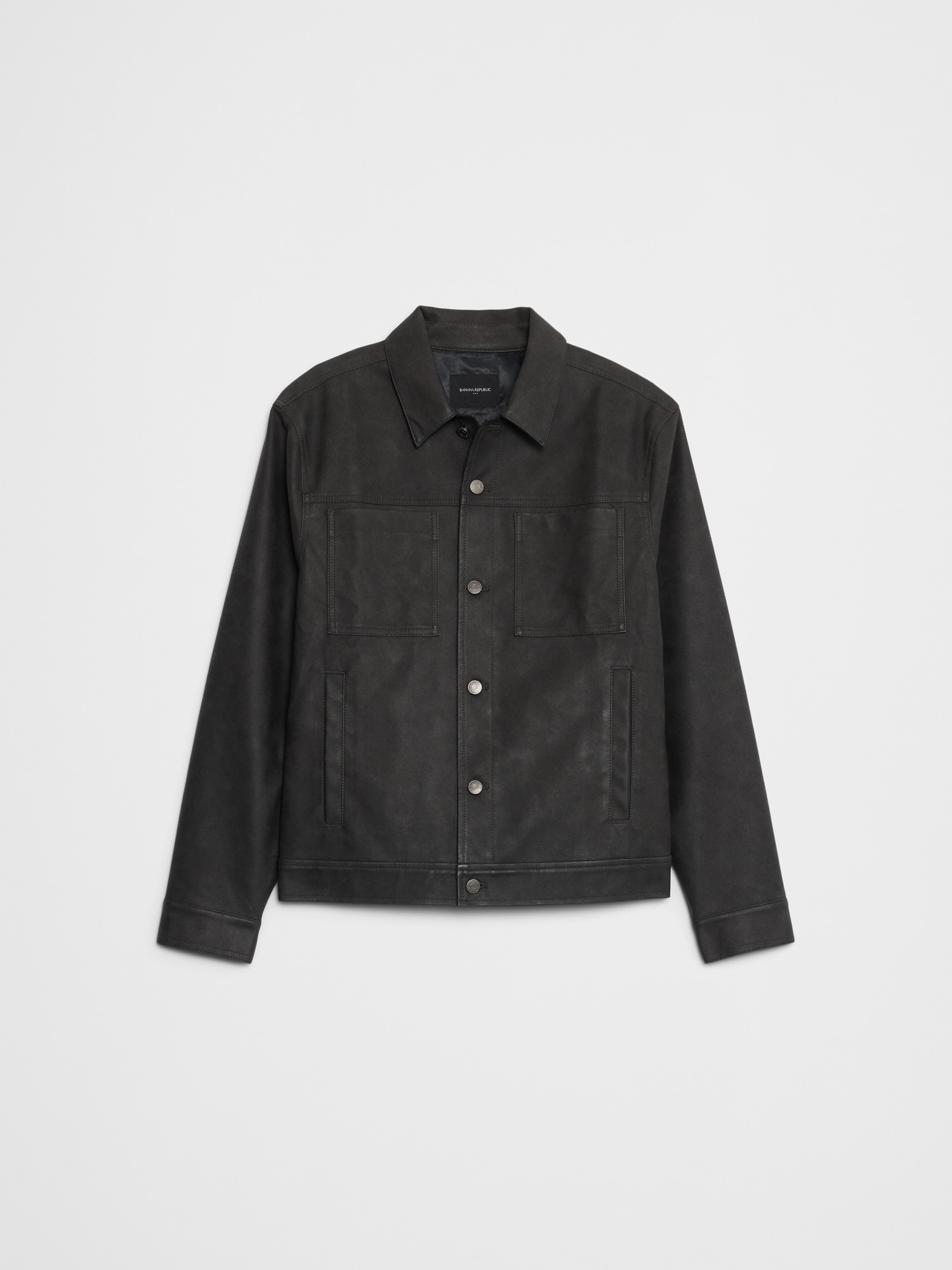 Image number 4 showing, Vegan Leather Trucker Jacket