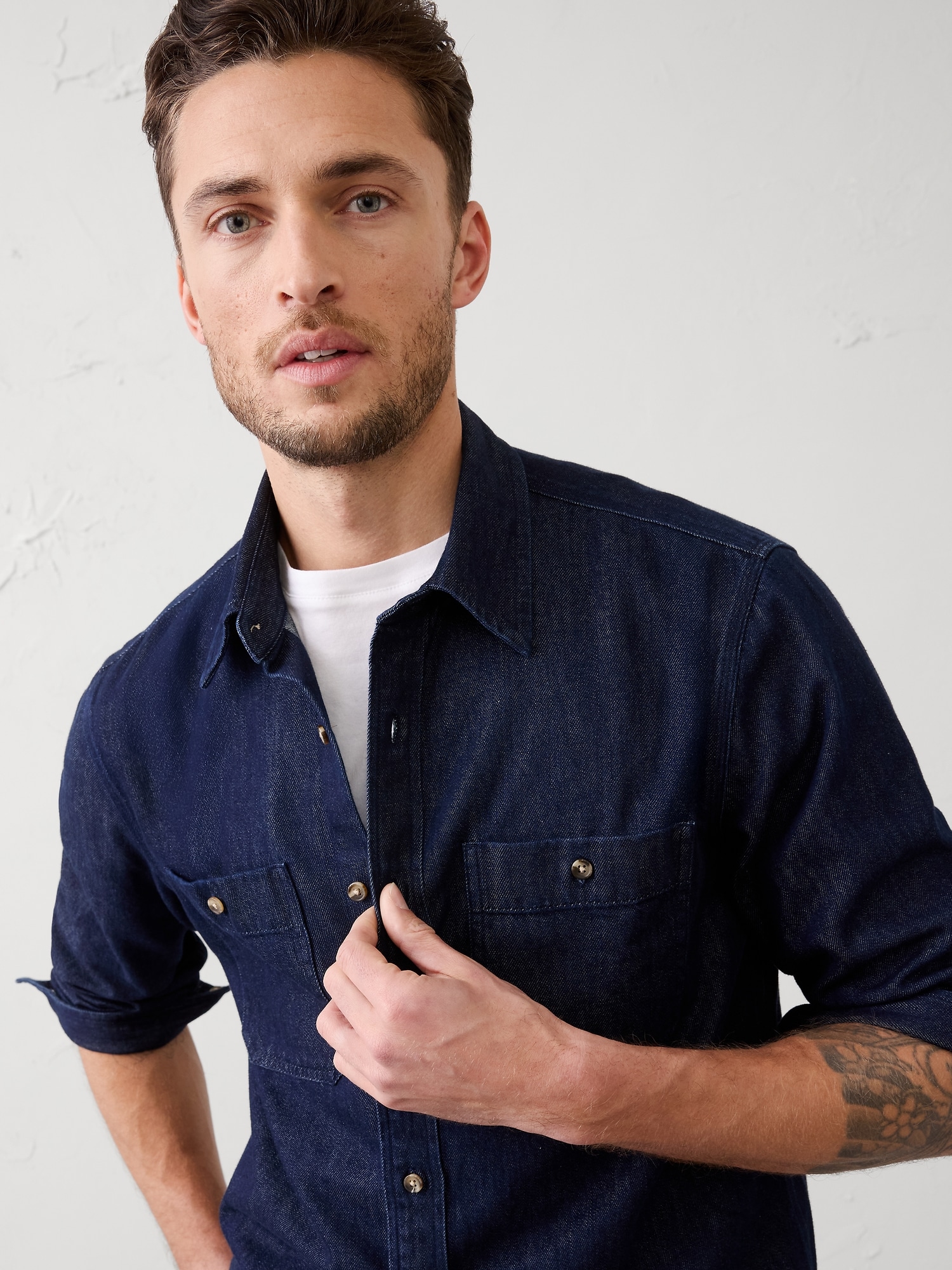Image number 5 showing, Standard-Fit Vintage Denim Shirt