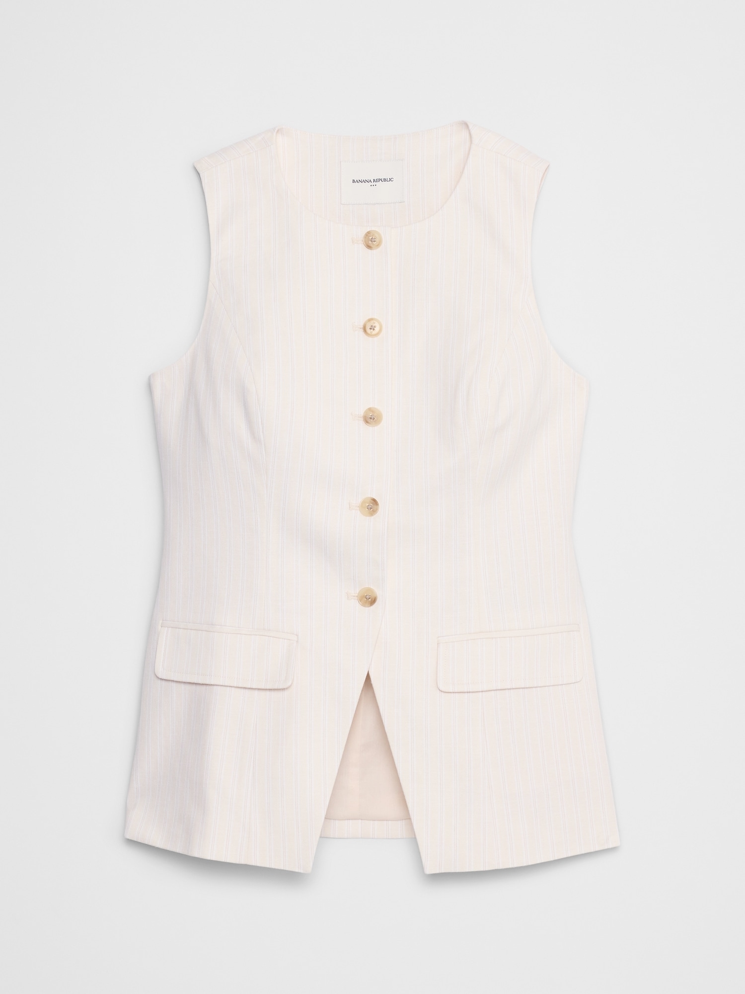 Image number 4 showing, Linen-Blend Long Cutaway Vest