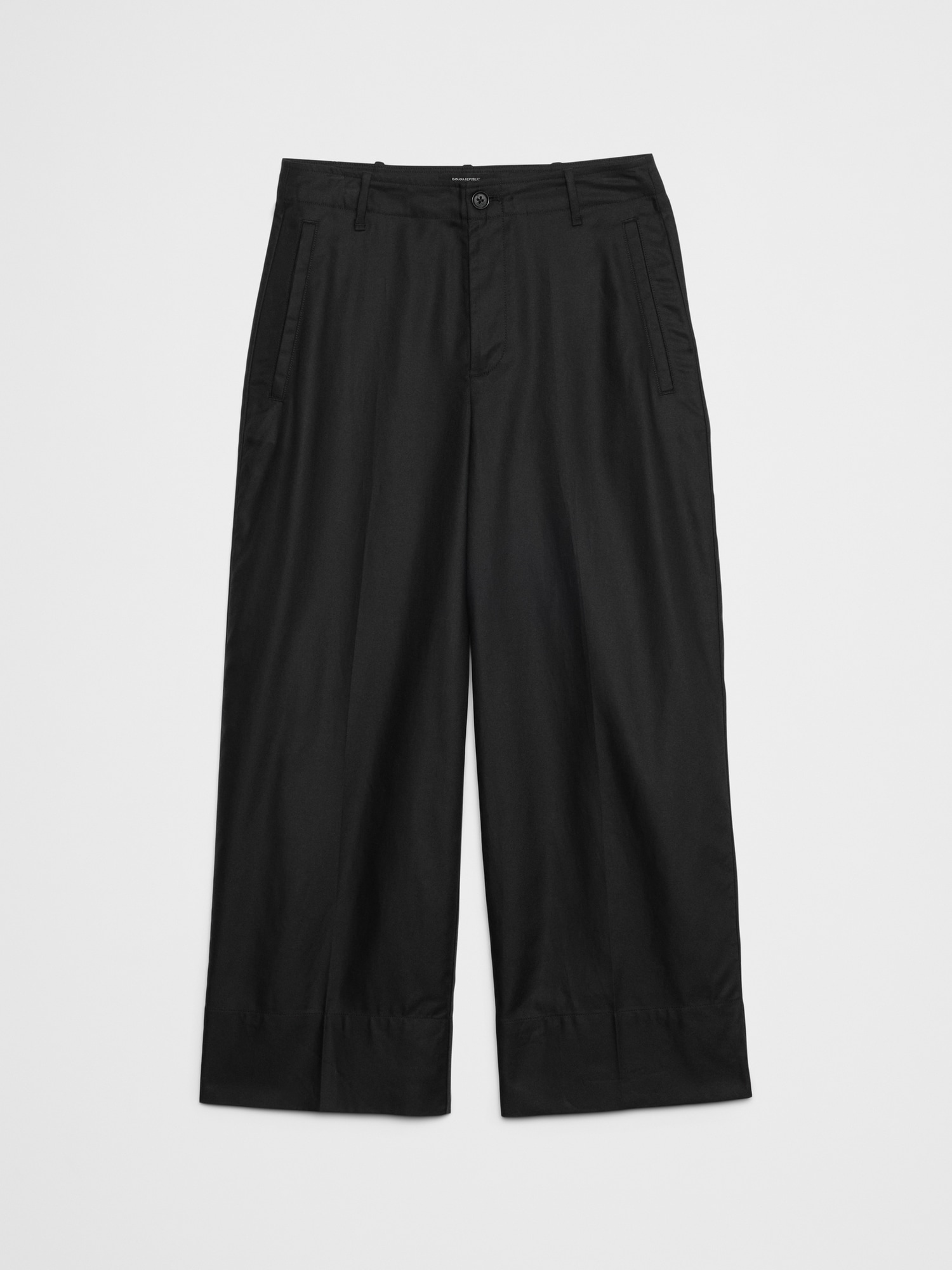 Image number 7 showing, High-Rise Wide-Leg Twill Crop Pant