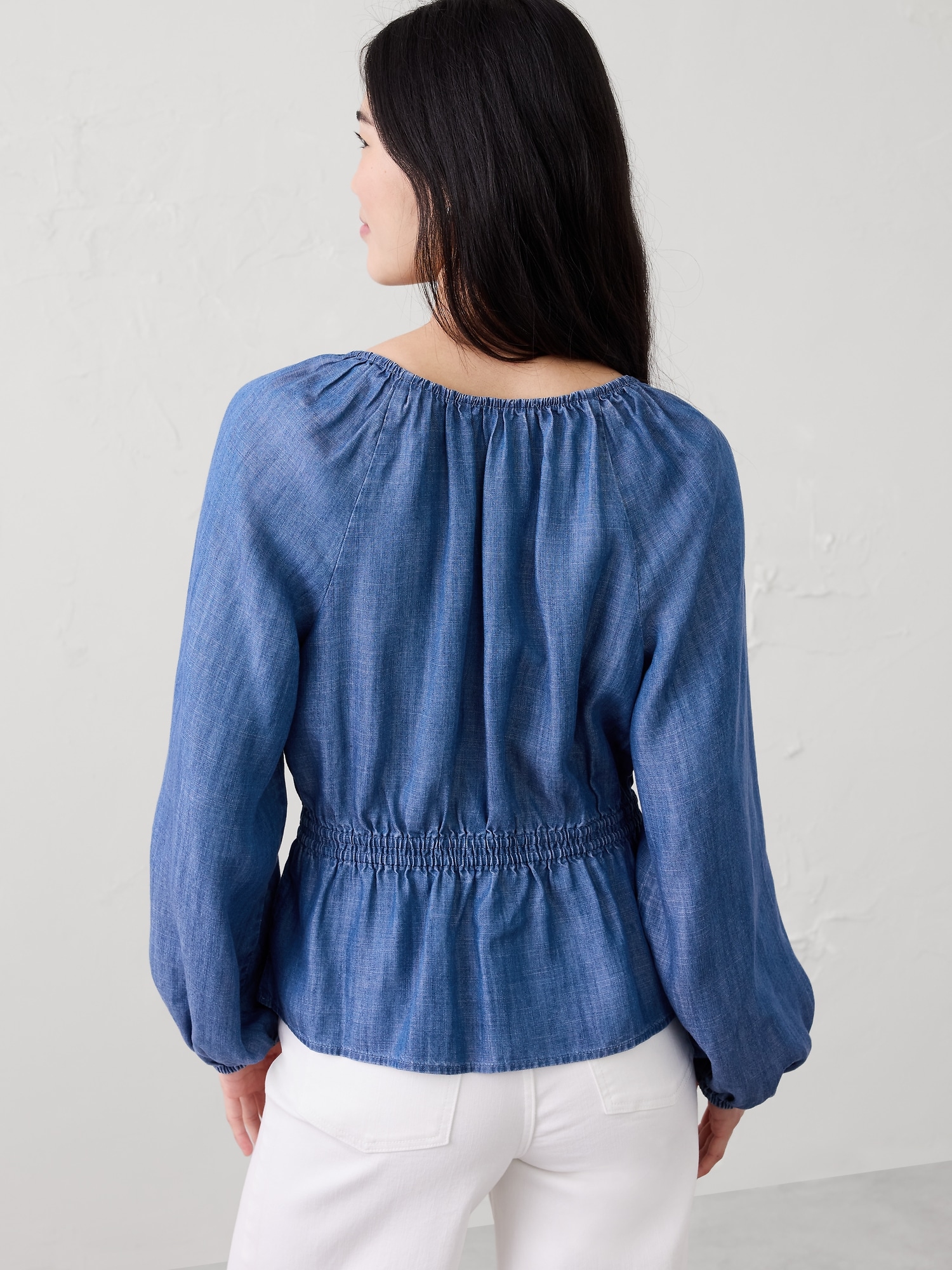 Image number 2 showing, Denim Tie-Front Top